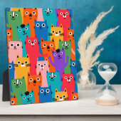 猫のカラフル柄 フォトプラーク (側面)