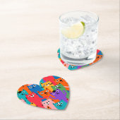 猫のカラフル柄 ペーパーコースター (インサイチュ)