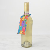 猫のカラフル柄 ボトルネックタグ (アングル)