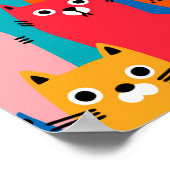 猫のカラフル柄 ポスター (角)