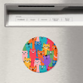 猫のカラフル柄 マグネット (インサイチュ (食洗機))