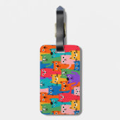 猫のカラフル柄 ラゲッジタグ (裏面縦)