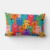 猫のカラフル柄 ランバークッション (裏面)