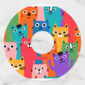 猫のカラフル柄 ワイングラスタグ (裏面)