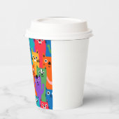 猫のカラフル柄 紙コップ (左)