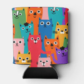 猫のカラフル柄 缶クーラー (裏面)