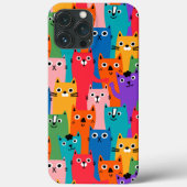 猫のカラフル柄 Case-Mate iPhoneケース (裏面)