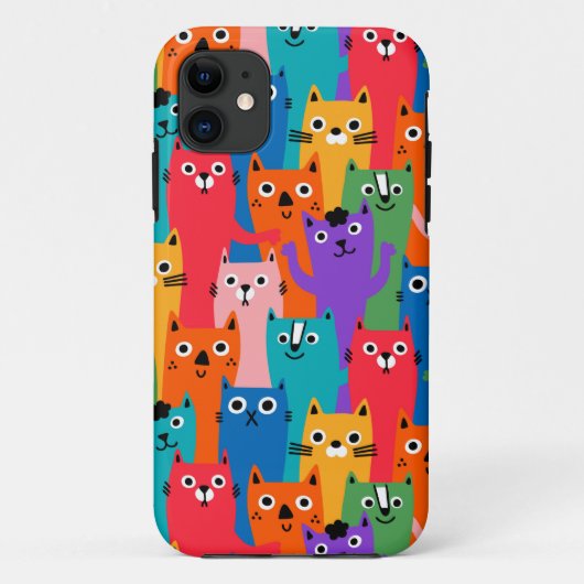 猫のカラフル柄 Case-Mate iPhoneケース (裏面)