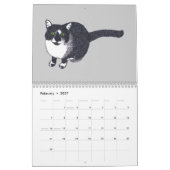 猫のカレン芸術的ダー カレンダー (2月 2027)