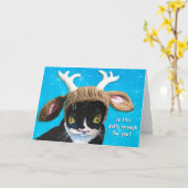 猫のカードすてきではない カード (黄色い花)