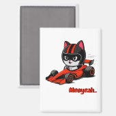 猫のカーレース マグネット (正面/裏面)
