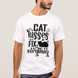 猫のキスはすべてを解決 – かわいいインスピレーションを与えてくれる猫 Tシャツ