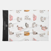 猫のキッ熱狂するチパーソナライズされたンタオル キッチンタオル (横)