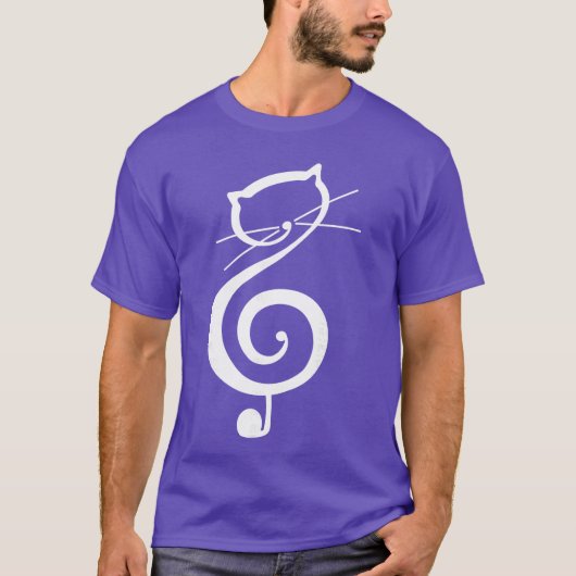 猫のキティラブル 音符 楽譜 可愛い猫 女性用 Tシャツ (正面)