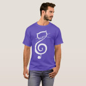 猫のキティラブル 音符 楽譜 可愛い猫 女性用 Tシャツ (正面フル)