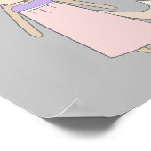 猫のキャラクター 少女 プリンセス ピンクの保育園 ポスター (角)
