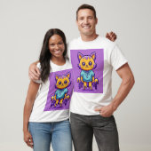 猫のキャラクター Tシャツ (ユニセックス)
