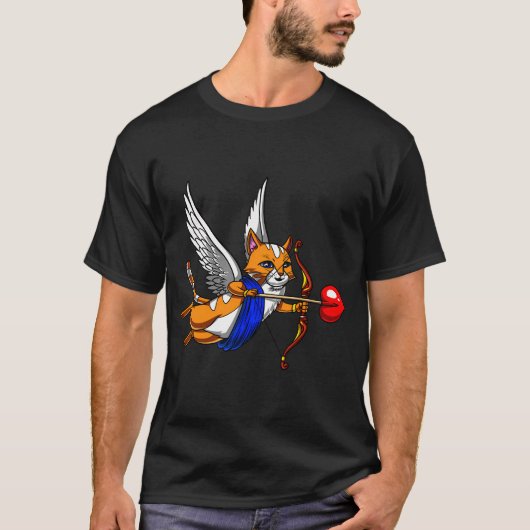 猫のキューピッド Tシャツ (正面)