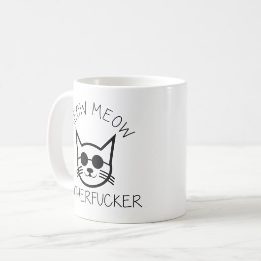 猫のギフトの猫の鳴き声の猫の鳴き声のMotherfのかわいい*****のおもしろいな猫 コーヒーマグカップ (正面左)