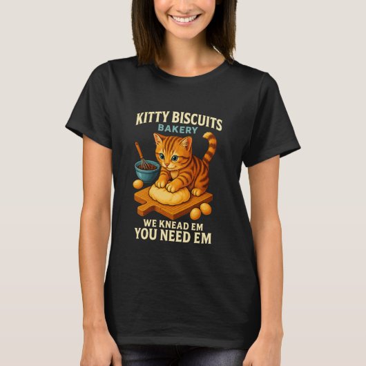 猫のクッキーお菓子屋さん ネコ ネコグッズ Tシャツ (正面)