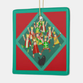 猫のクリスマスの12の日カスタム9日目 セラミックオーナメント (左)