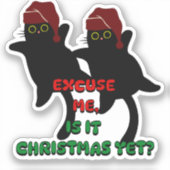 猫のクリスマスまだクリスマスか？ シール (正面)