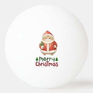 猫のクリスマスをテーマにした動物愛好家 卓球ボール