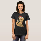 猫のクリスマスイルミネーション ツリー 猫 Tシャツ (正面フル)