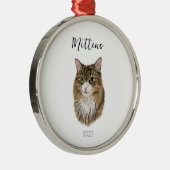 猫のクリスマスオーナメント メタルオーナメント (右)