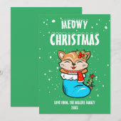 猫のクリスマスカード、ニャンニャンクリスマス (正面/裏面)