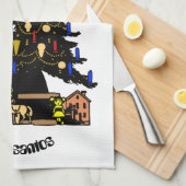 猫のクリスマスギフトパーソナライズされた名 キッチンタオル (四つ折り)