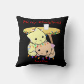 猫のクリスマスギフトパーソナライズされた名 クッション (裏面)