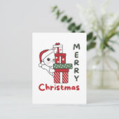 猫のクリスマスギフト冬の動物猫たち シーズンポストカード (スタンド正面)