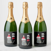 猫のクリスマスシャツ 子供用 面白い サンタ猫 クリスマス スパークリングワインラベル (ボトル)