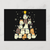 猫のクリスマスツリープレゼント、猫好きのデコレーション ポストカード (正面)