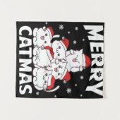 猫のクリスマスツリー タペストリー (正面(横))