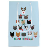 猫のクリスマスツリー ミディアムペーパーバッグ (裏面)