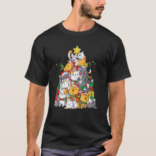 猫のクリスマスツリー Xmas 女子 男子 ネコ ウィーク 猫の日 Tシャツ