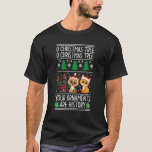 猫のクリスマスパジャマ ねこファミリーのXmas Tシャツ