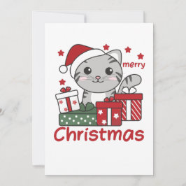 猫のクリスマスプレゼント 冬の動物 ネコ シーズンカード