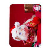 猫のクリスマスマグネットをトライデントに マグネット (縦)