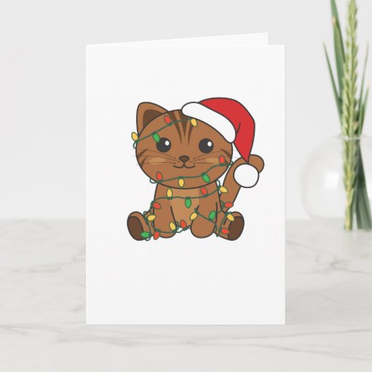 猫のクリスマス冬の動物たち猫 シーズンカード (正面)