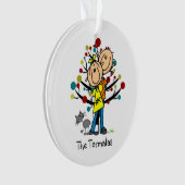 猫のクリスマス飾り付き人形カップル オーナメント (正面)