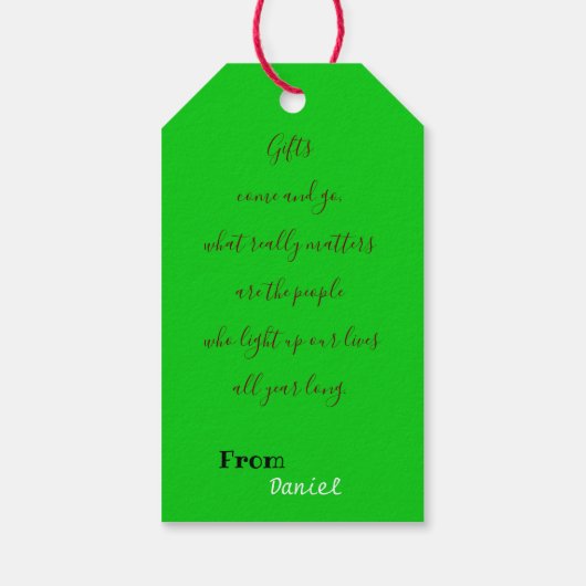 猫のクリスマス ギフトタグ (裏面)