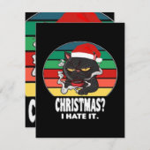 猫のクリスマス シーズンカード (正面/裏面)