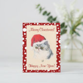 猫のクリスマス シーズンポストカード (スタンド正面)