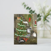 猫のクリスマス シーズンポストカード (スタンド正面)