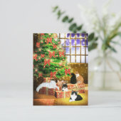 猫のクリスマス シーズンポストカード (スタンド正面)