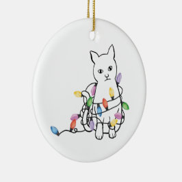 猫のクリスマス セラミックオーナメント