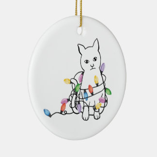 猫のクリスマス セラミックオーナメント